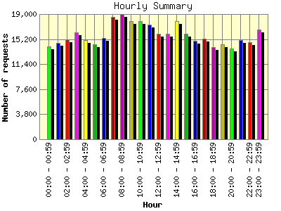 Hourly Summary: Number of requests by Hour.